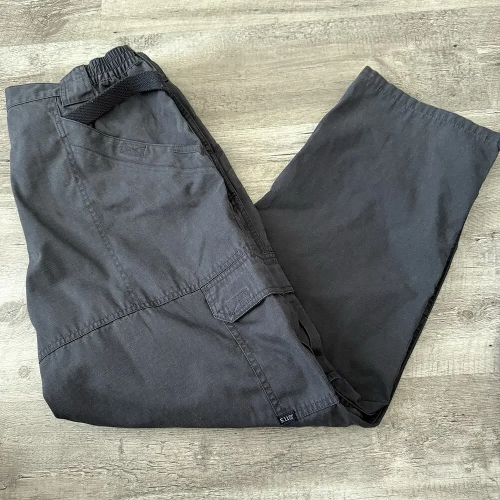 5.11 Tactical Cargo Pants Mens 36x30 Charcoal Gray Ripstop 74273 Partial Elastic